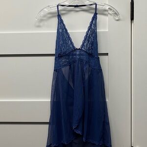 Victoria's Secret Periwinkle Blue Lace Chemise size XL